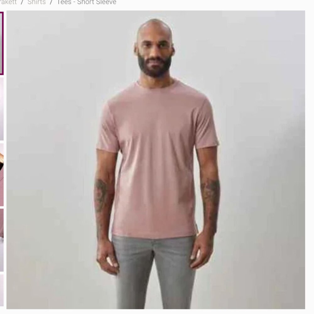 Robert Barakett The Barakett Tee 100% Pima Cotton Dusty Rose M
